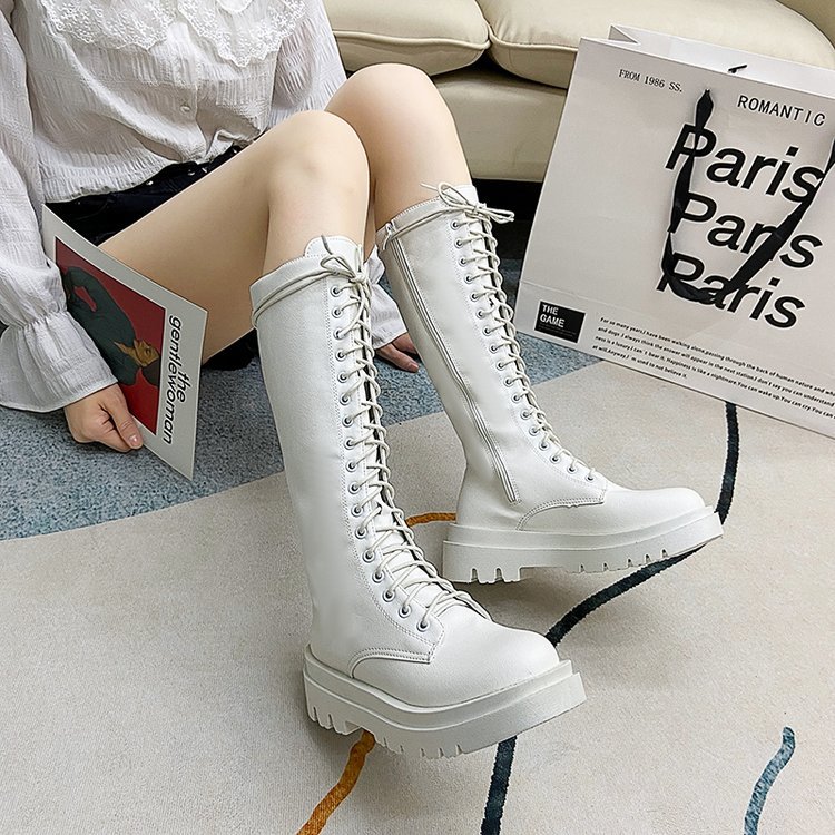 レディースロングブーツ 2026年秋新作 韓国風 レースアッ - Sock Boot Women のレビューと価格