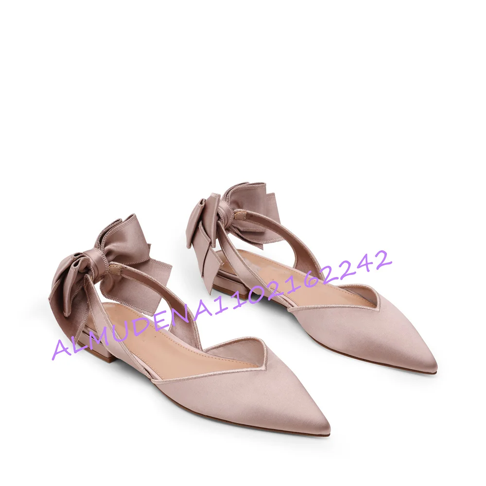 エレガントな女性用サテンポインテッドトゥフラットシューズ、バ - Mule Slip On のレビューと価格