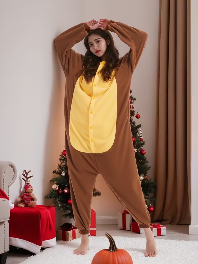 大人用、茶色のクマの着ぐるみ、ユニコーン柄のつなぎパジャマ、 - Women Shoes Xxl のレビューと価格