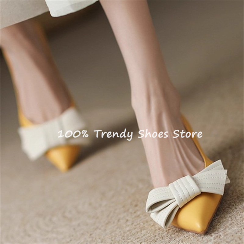 バタフライノット装飾女性スリッポンパンプスフレンチスタイルエ - Women'S Shoes Quality のレビューと価格