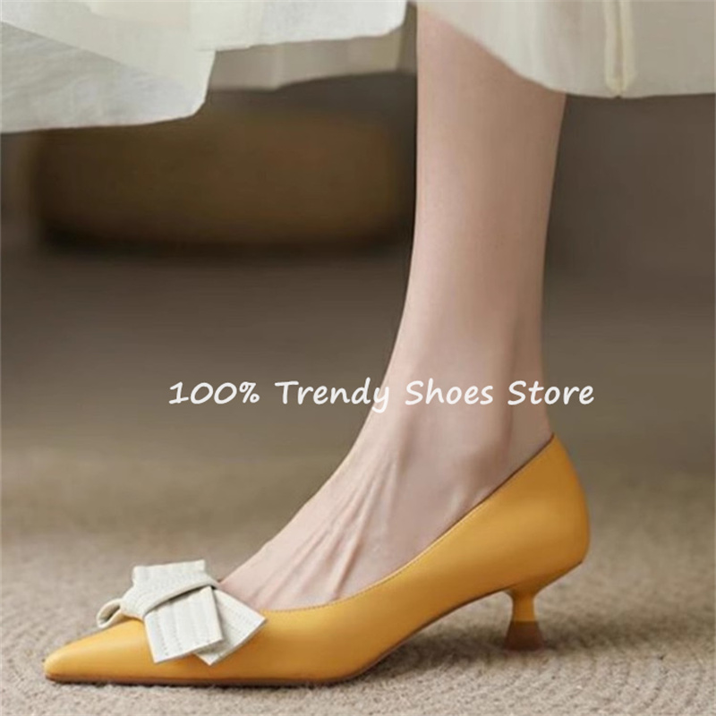 バタフライノット装飾女性スリッポンパンプスフレンチスタイルエ - Women'S Shoes Quality のレビューと価格