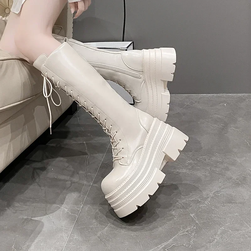 10 センチメートル新女性のローマロングブーツ秋冬ニーハイレ - Knee High Boots Women のレビューと価格
