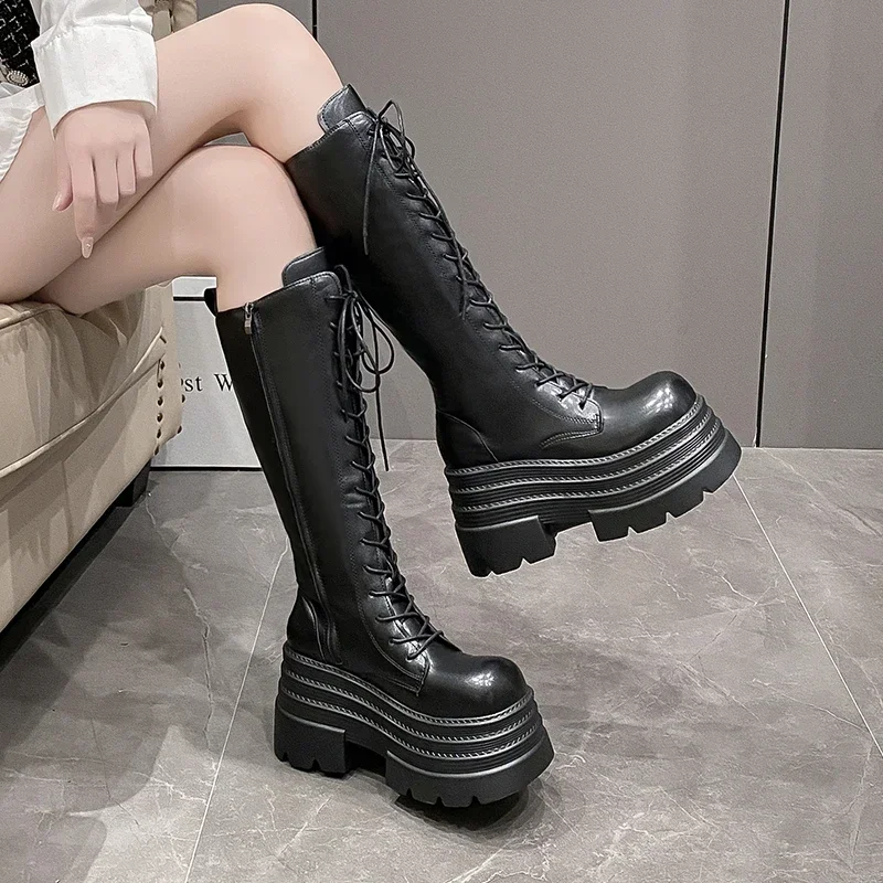 10 センチメートル新女性のローマロングブーツ秋冬ニーハイレ - Knee High Boots Women のレビューと価格